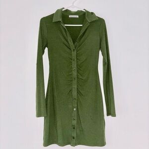 Reformation “Amy Knit Dress” in Moss Small